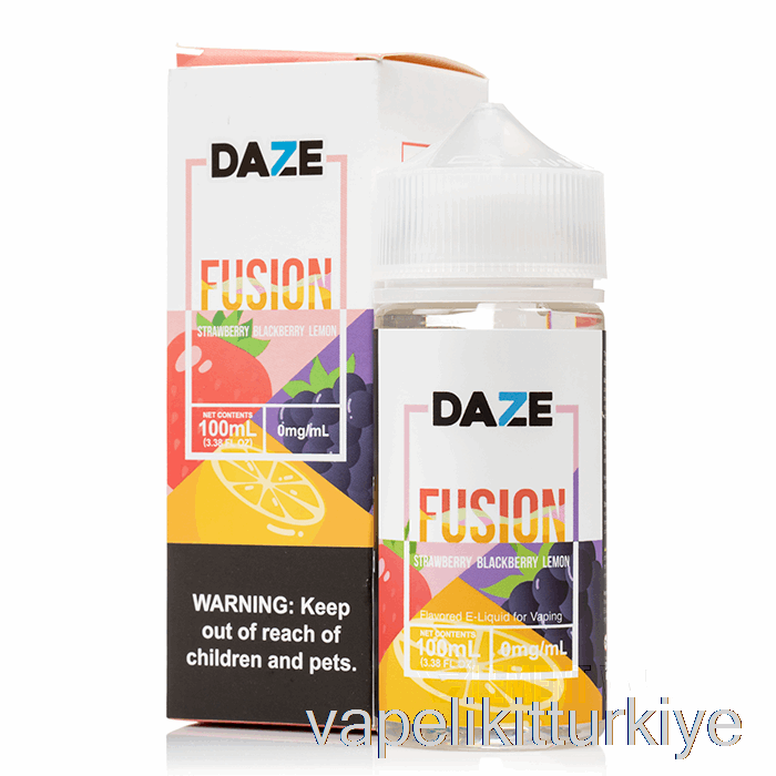 Vape Kalem Vape Mate çilek Böğürtlen Limon - 7 Daze Fusion - 100ml 0mg